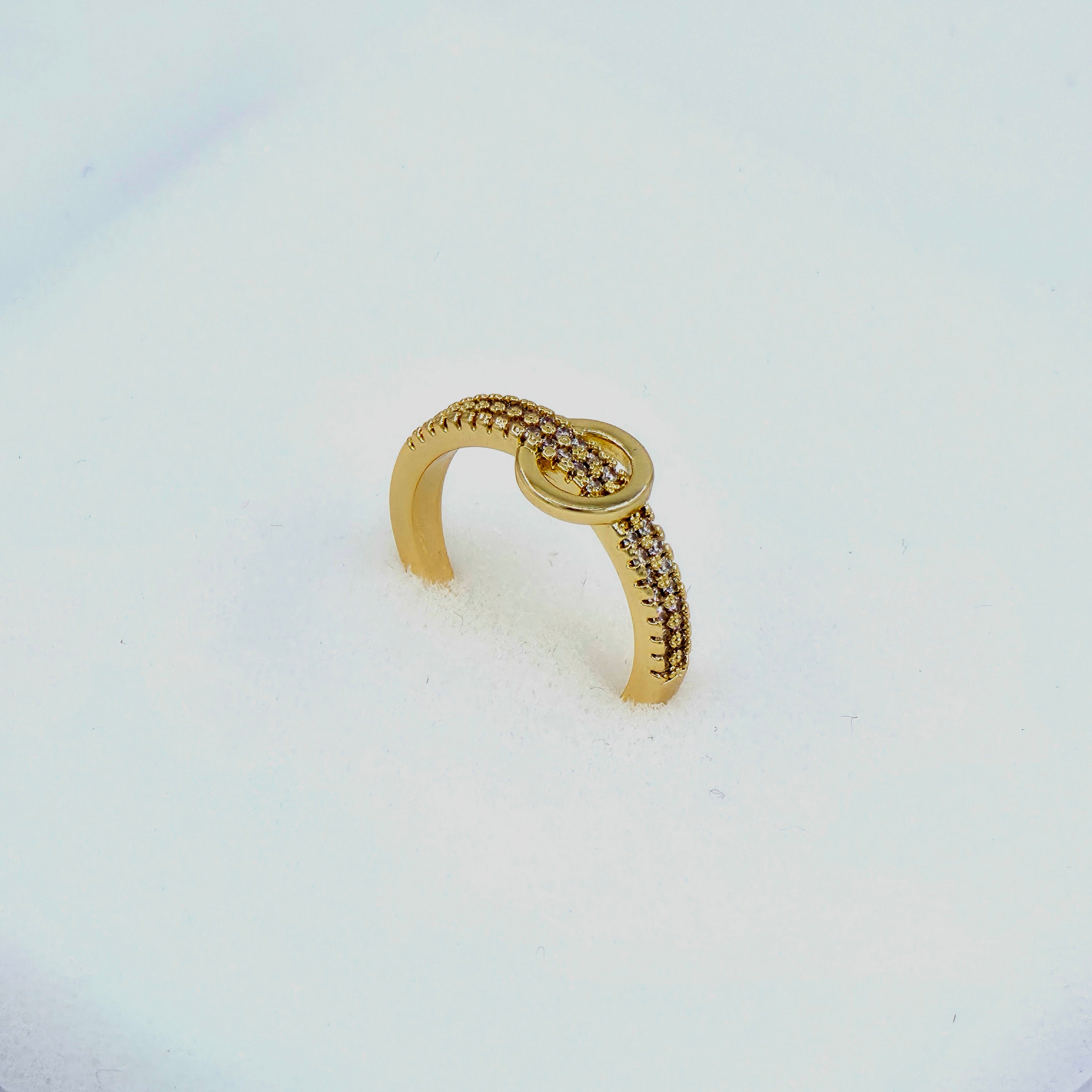 Bague Nœud Doré Zircon