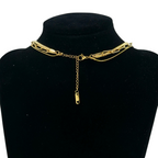 Collier 3 Rangs chaîne - Doré