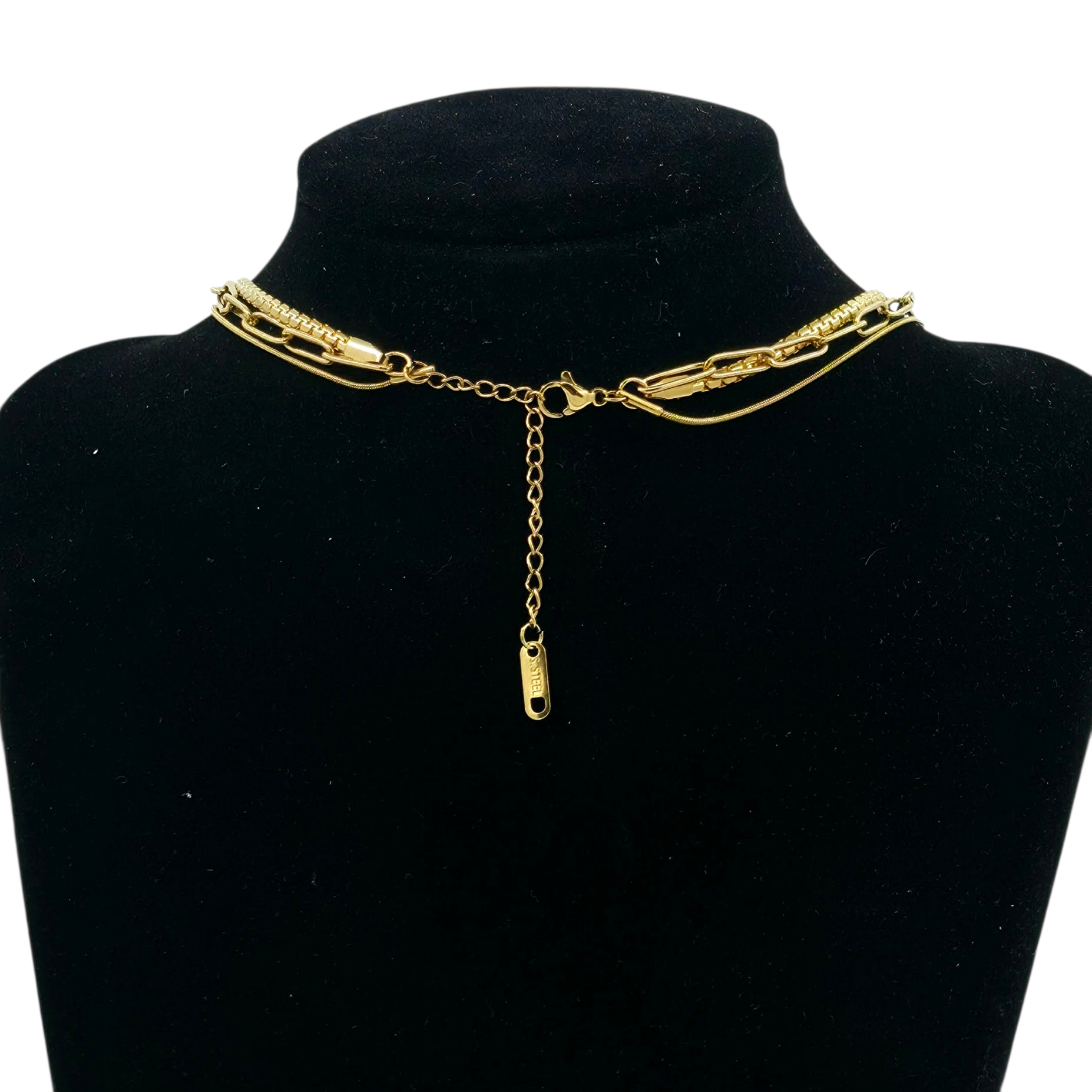 Collier 3 Rangs chaîne - Doré