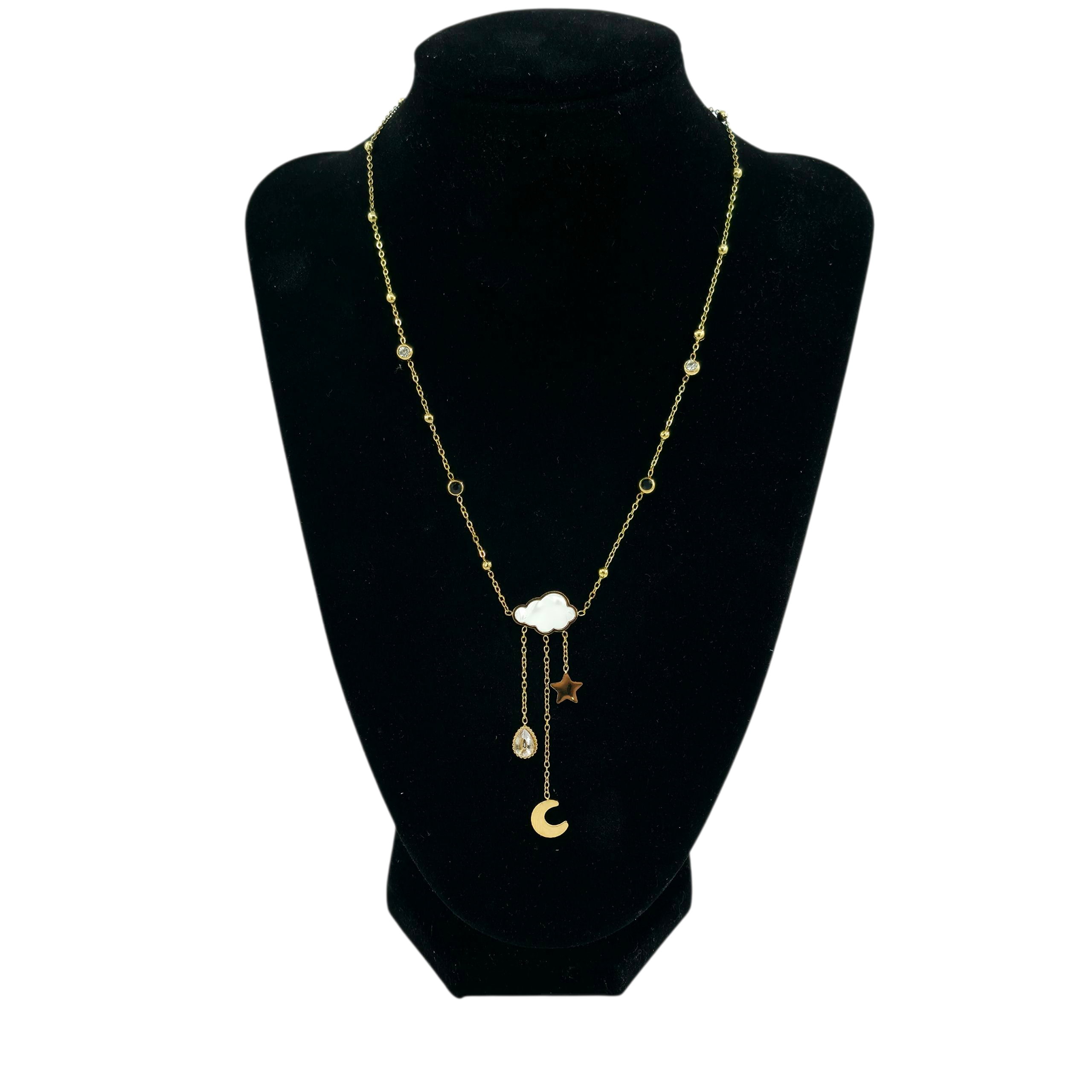 Collier Nuage & Astres Dorés