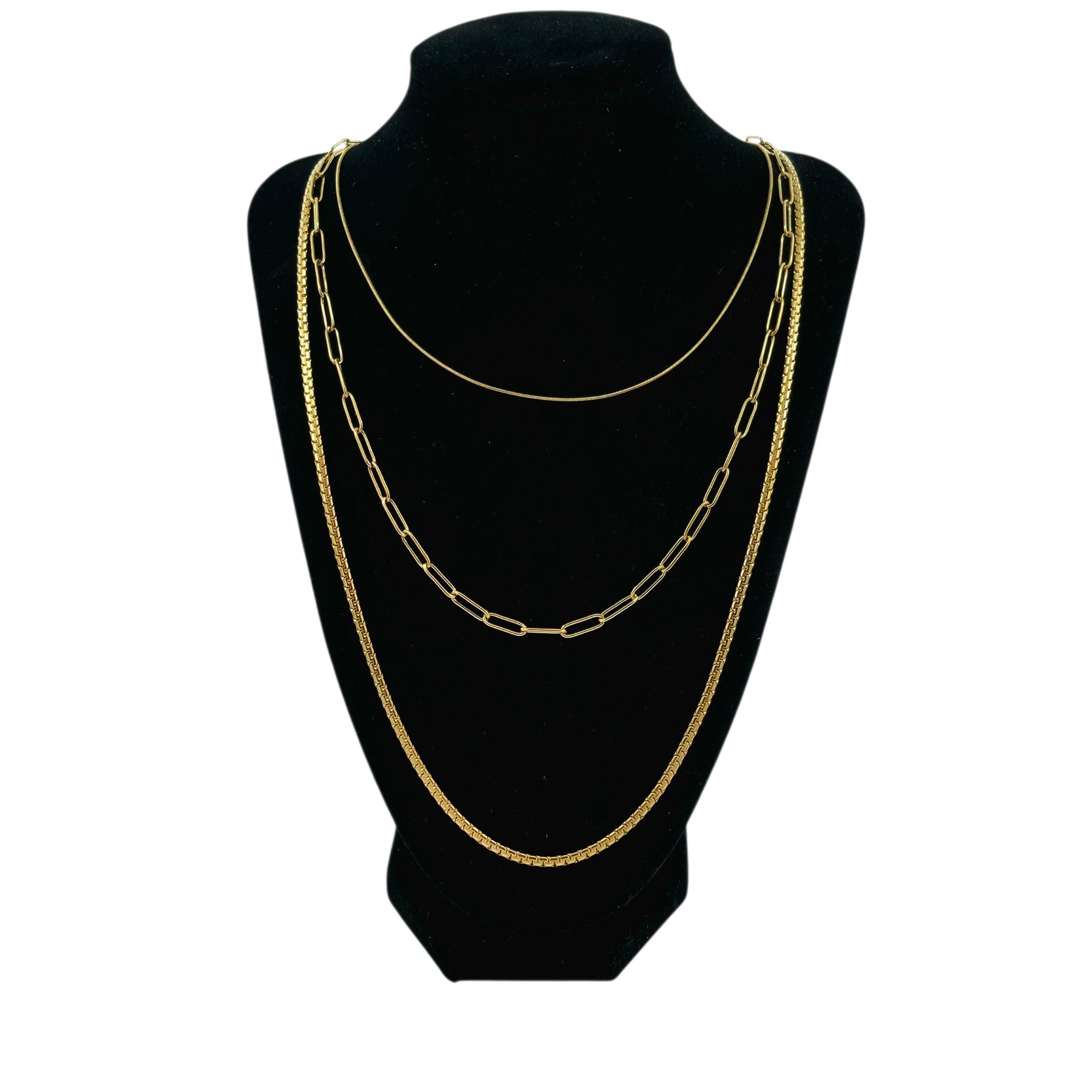Collier 3 Rangs chaîne - Doré