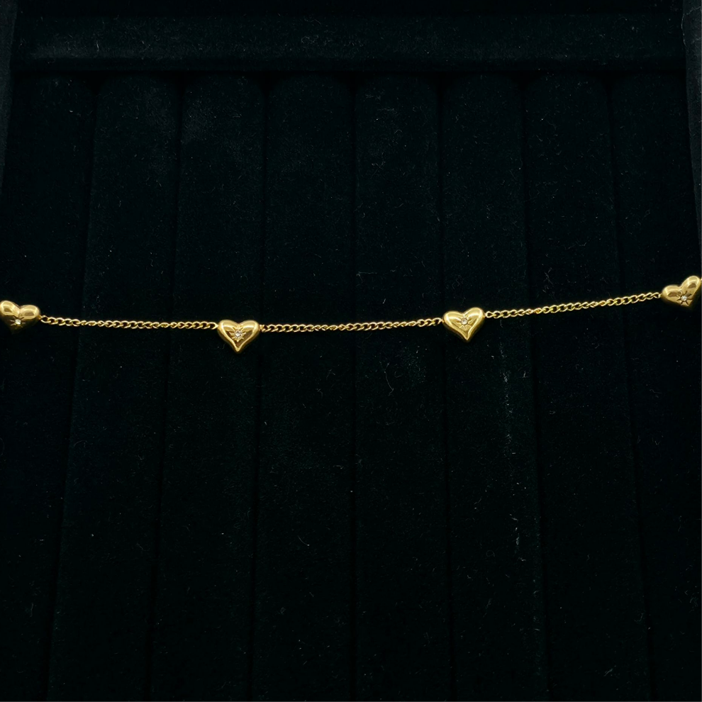 Bracelet Doré Cœurs & Éclats