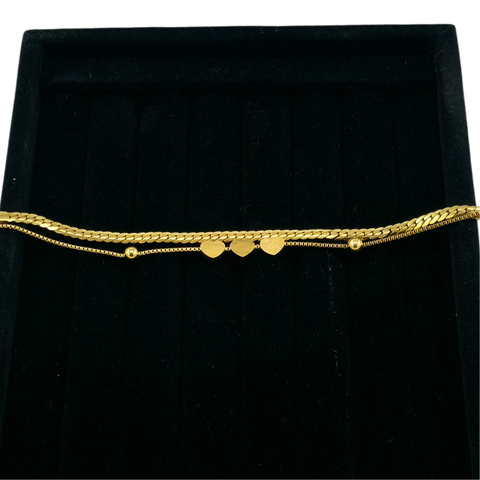 Bracelet Doré à Cœurs