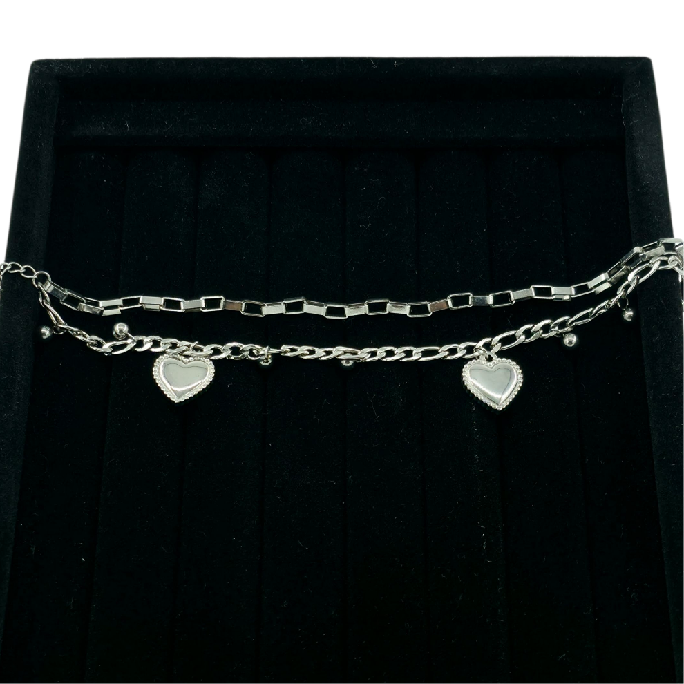 Bracelet Cœurs Inoxydables