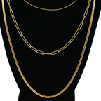 Collier 3 Rangs chaîne - Doré