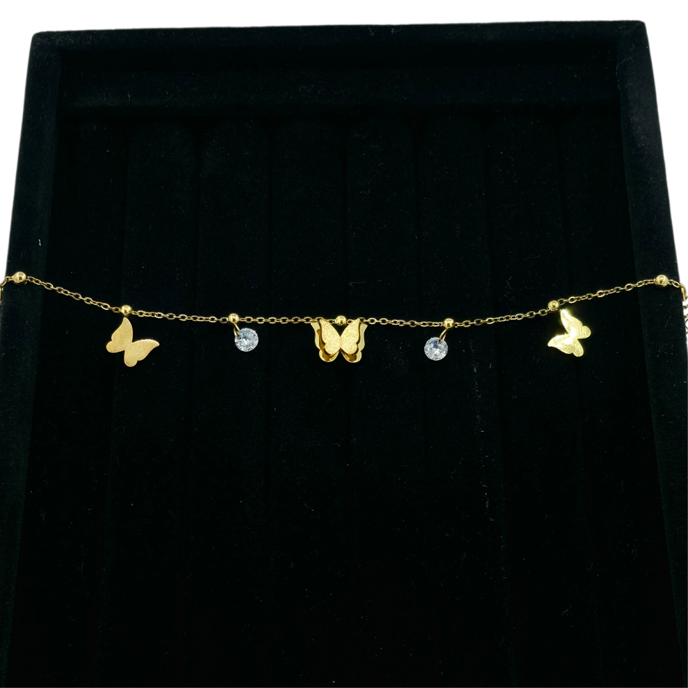 Bracelet Papillons Dorés