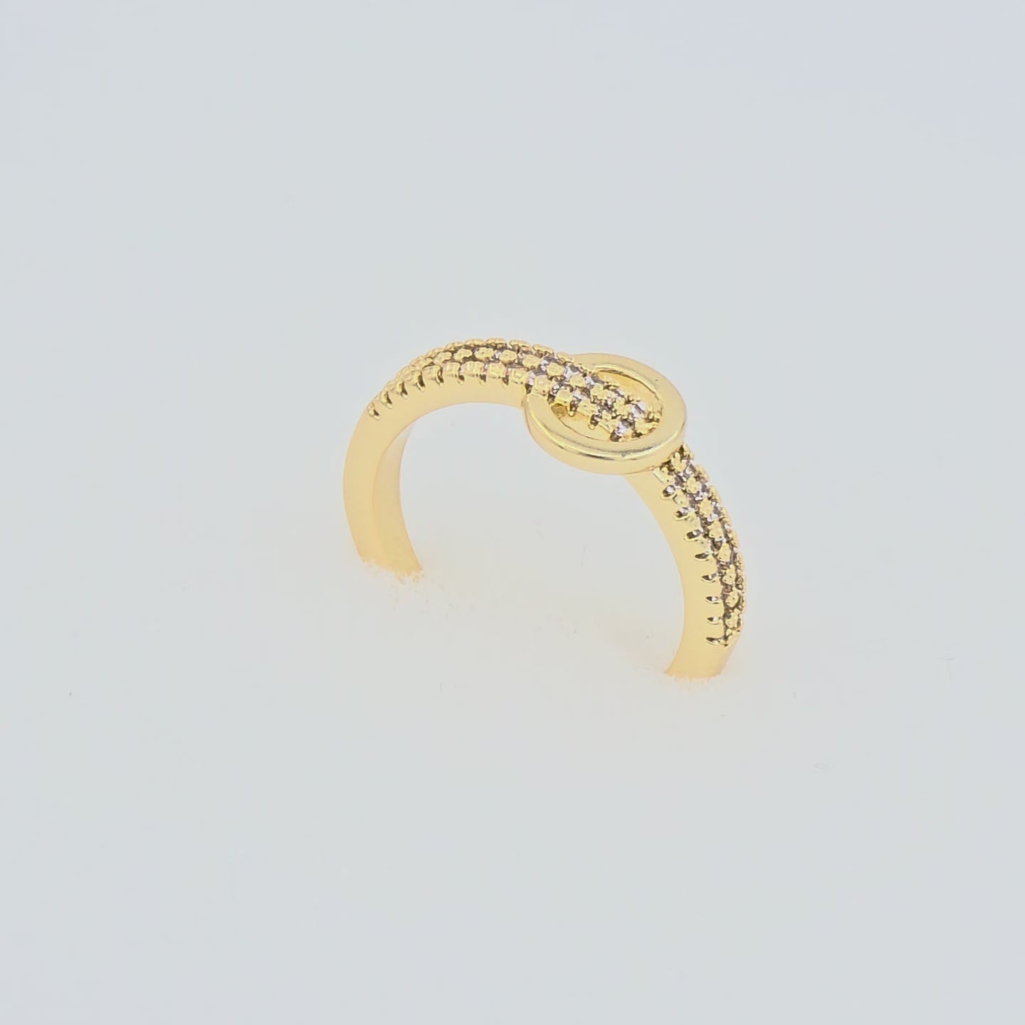 Bague Nœud Doré Zircon