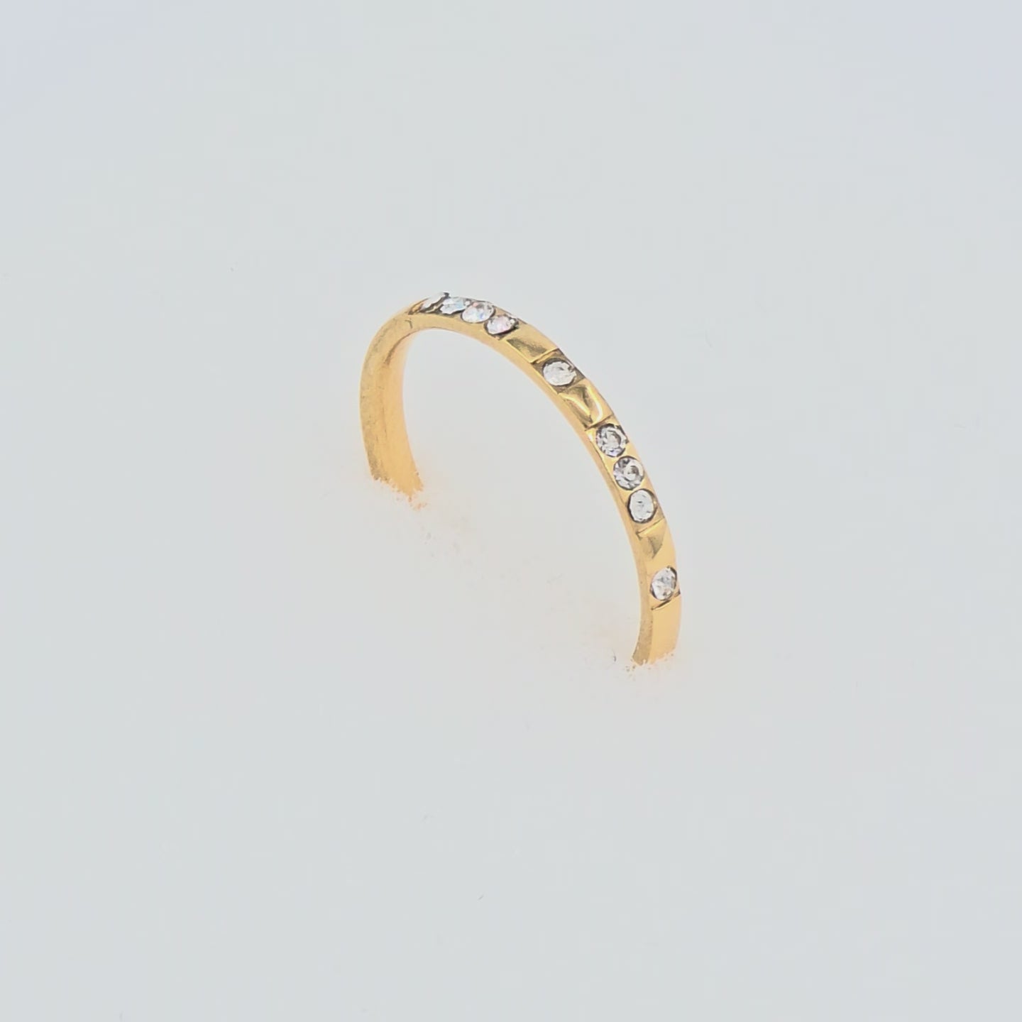 Bague Fine Dorée Strass